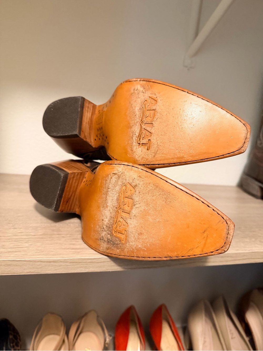 Ariat Brown Western Cutout Ankle Booties with Embroidered Detail - Picture 2 of 2